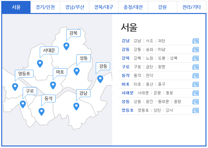 지역선택